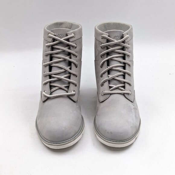 Timberland Women Campton Light Grey Nubuck Waterproof 6in Boots size 8.5 - Picture 2 of 11